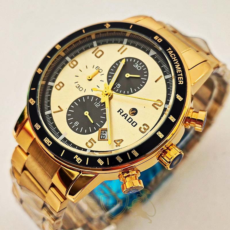 Rado-Men's-Watch,-Chronograph-4-Motor-Model-–-Solid-Color-All-Steel-0 ساعت مچی مردانه رادو (Rado) مدل کرنوگراف 4 موتوره – تمام استیل رنگ ثابت