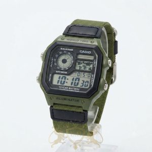 ساعت کاسیو طرح چریکی اسپورت دیجیتالی زنانه مردانه بند نیتو cas-camo-dg01