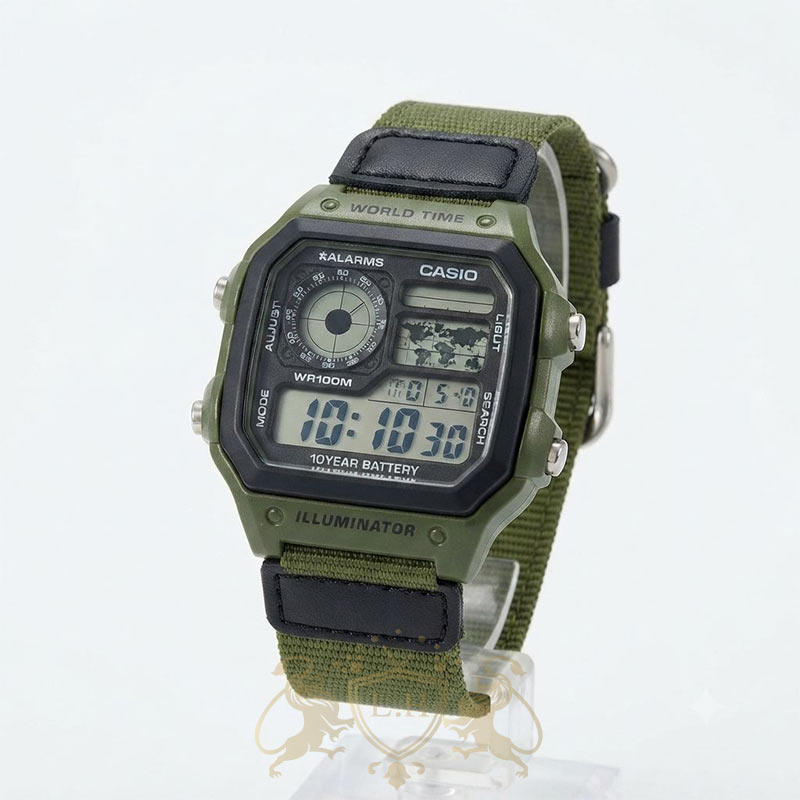 ساعت کاسیو طرح چریکی اسپورت دیجیتالی زنانه مردانه بند نیتو cas-camo-dg01