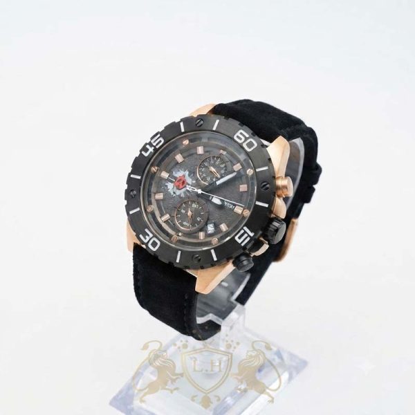 ساعت مکس فورت مردانه موتور اصل ژاپن بند چرم جیر MF-CHRONO-JPN-4M-002