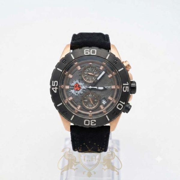 ساعت مکس فورت مردانه موتور اصل ژاپن بند چرم جیر MF-CHRONO-JPN-4M-002