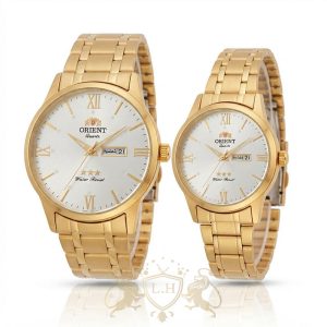 ساعت ست اورینت زنانه و مردانه موتور ژاپن استیل تقویم دار ORI-SET-JP-01