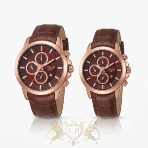 ست ساعت سیتیزن VIP رزگلد زنانه و مردانه موتور اصل ژاپن cit-set-03
