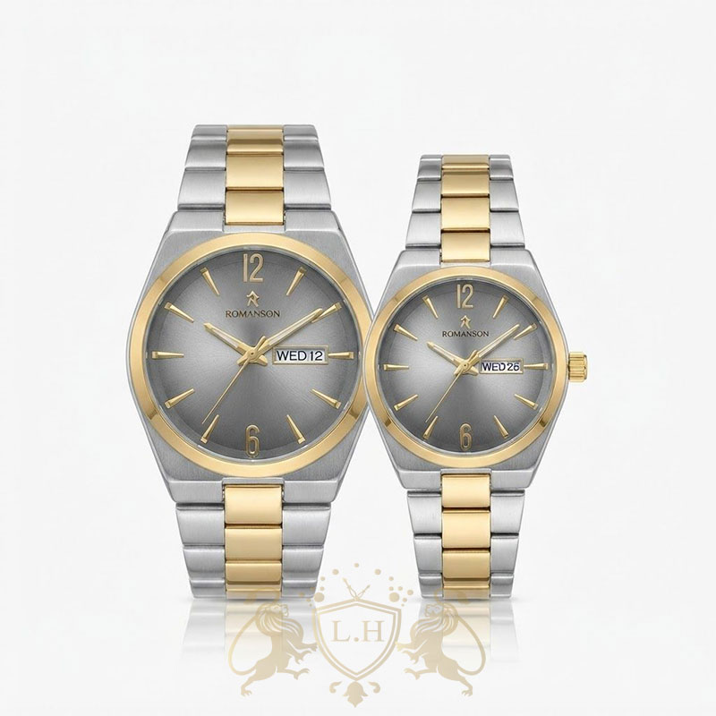 romanson-watch-set-LH-RM-WM03 ست ساعت رومانسون موتور ژاپن فول استیل ضد آب LH-RM-WM03