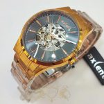 ساعت مردانه اکسنت رزگلد اتوماتیک اوپن هارت فول استیل LH-AXCNT-M-001