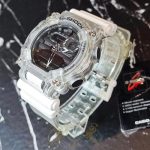 ساعت مردانه کاسیو جی شاک GA-900SKL-7A با قاب و بند رزینی شفاف و صفحه آنالوگ دیجیتال