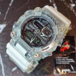ساعت مردانه کاسیو جی شاک GA-900SKL-7A با قاب و بند رزینی شفاف و صفحه آنالوگ دیجیتال