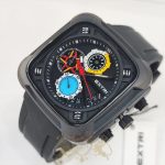 ساعت مردانه اکستری مربعی مشکی موتور میوتا ژاپن بند رابر lh-m-xtry-002