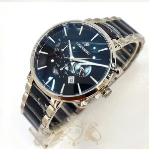 ساعت مردانه گرناویک موتور میوتا ژاپن بند استیل و سرامیک GRNVC-m-002